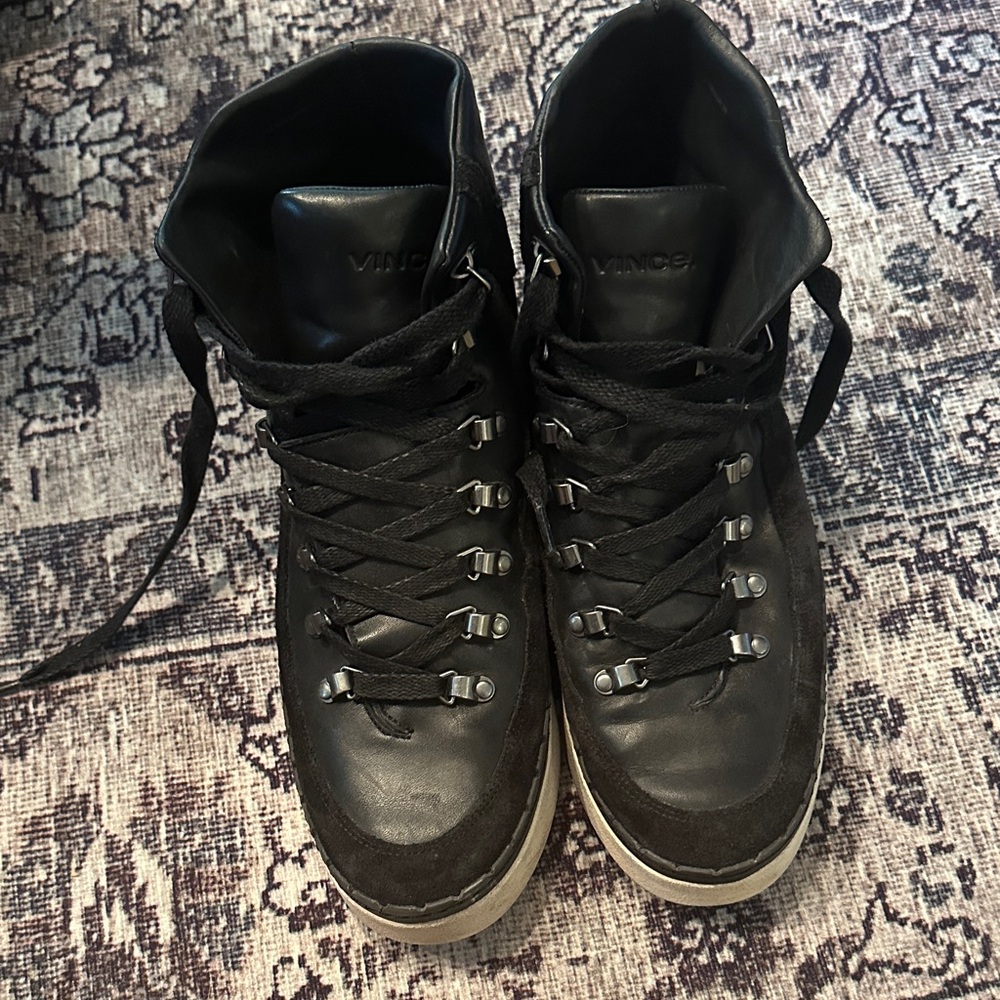 Vince Black Leather Boots
